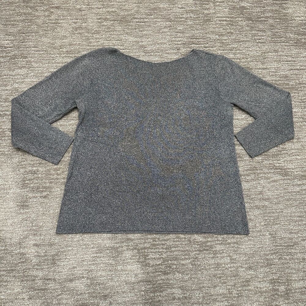 MM Lafleur Sweater Womens Plus Size 1X +1 Gray Long Sleeve Knit Stretch Capsule